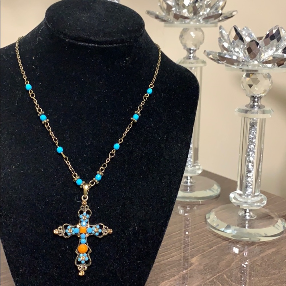 Blue stone cross